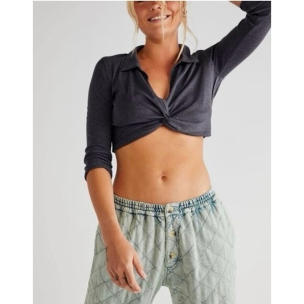 Free People Summer Romance Crop Polo